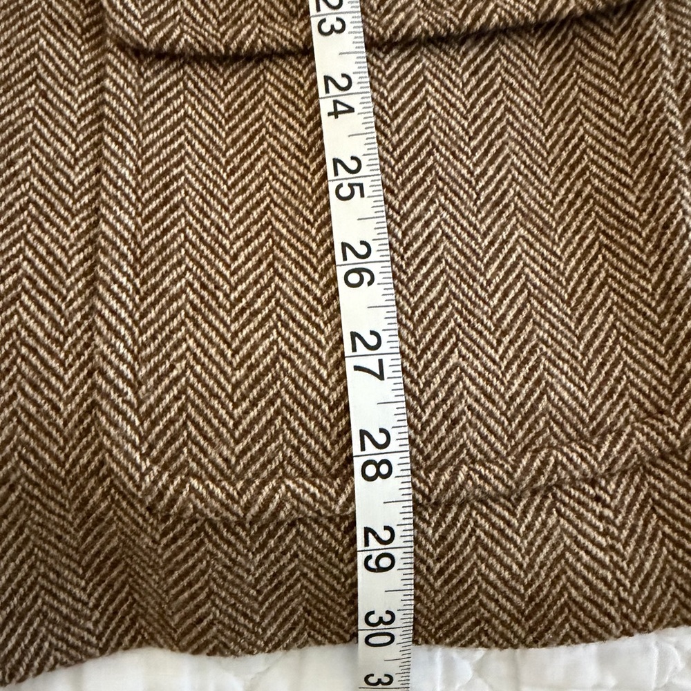 Ralph Lauren Brown Herringbone Wool Blazer with Suede Elbow Patches - Picture 6 of 11